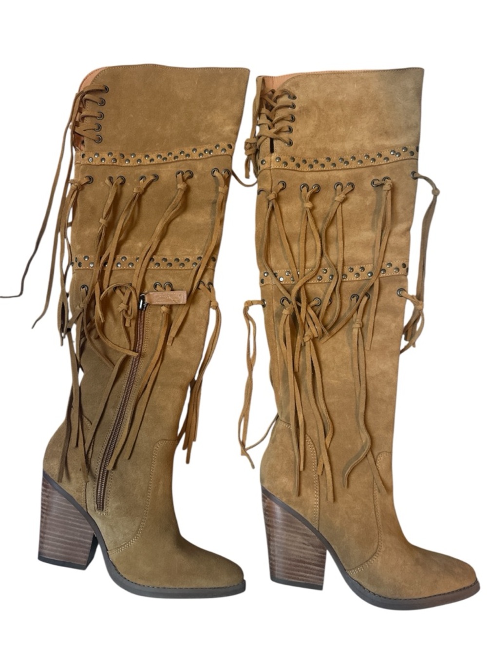 Dingo Tan Fringe Suede Over-the-Knee Boots size 6.5 - Picture 8 of 12